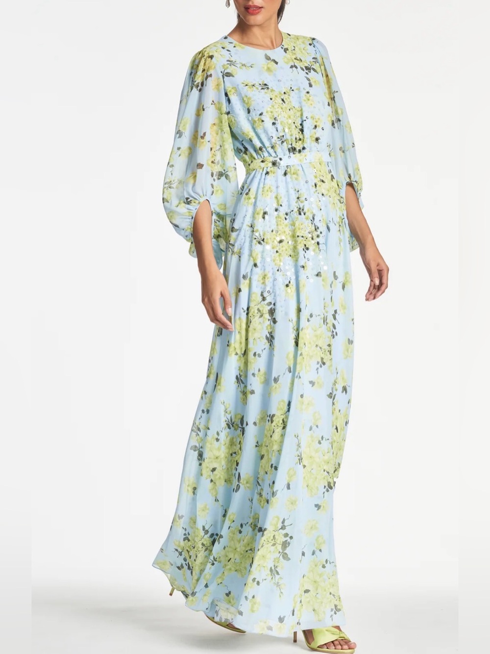 Sachin and Babi Chiffon Evening Gown